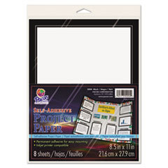 PACON CORPORATION Self-Adhesive Project Paper  8-1/2 X 11  White With Black Border  8/pack; UNIT OF MEASURE: PG