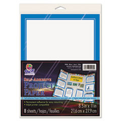PACON CORPORATION Self-Adhesive Project Paper  8-1/2 X 11  White With Blue Border  8/pack; UNIT OF MEASURE: PG