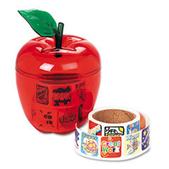 PACON CORPORATION Stickers In Plastic Apple  Reward  600 Stickers/pack; UNIT OF MEASURE: PG