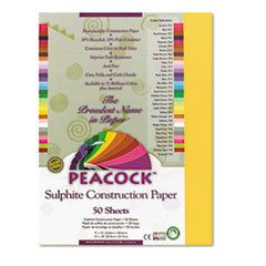 PACON CORPORATION Peacock Sulphite Construction Paper  76 Lbs.  9 X 12  Gold  50 Sheets/pack; UNIT OF MEASURE: PG