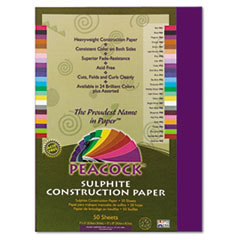 PACON CORPORATION Peacock Sulphite Construction Paper  76 Lbs.  9 X 12  Purple  50 Sheets/pack; UNIT OF MEASURE: PG