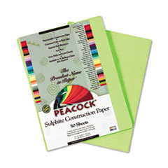 PACON CORPORATION Peacock Sulphite Construction Paper  76 Lbs.  9 X 12  Hot Lime  50 Sheets/pack; UNIT OF MEASURE: PG