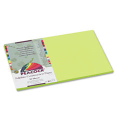 PACON CORPORATION Peacock Sulphite Construction Paper  76 Lbs.  12 X 18  Hot Lime  50 Sheets/pack; UNIT OF MEASURE: PG