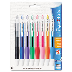 SANFORD Roller Ball Stick Gel Pen  Assorted Ink  Medium  8 Per Pack; UNIT OF MEASURE: SE