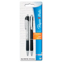 SANFORD Ballpoint Retractable Design Pen  Black Ink  Medium  2 Per Pack; UNIT OF MEASURE: PG