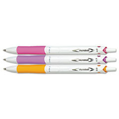 PILOT CORP. OF AMERICA Acroball Purewhite Pen  .7mm  Black Ink  Pink/purple/orange Barrel  3/pack; UNIT OF MEASURE: PG