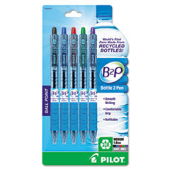 PILOT CORP. OF AMERICA B2p Bottle-2-Pen Recycled Retractable Ball Point Pen  Assorted Ink  1mm  5/pack; UNIT OF MEASURE: PG