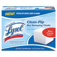 QUICKIE Lysol Clean-Flip Dry Sweeping Cloths  10 2/5 X 8 3/10  32/pack; UNIT OF MEASURE: PG