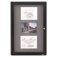 ACCO BRANDS  INC. Enclosed Fabric-Cork Board  24 X 36  Gray Surface  Graphite Aluminum Frame; UNIT OF MEASURE: EA