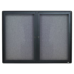 ACCO BRANDS  INC. Enclosed Fabric-Cork Board  48 X 36  Gray Surface  Graphite Aluminum Frame; UNIT OF MEASURE: EA