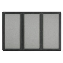 ACCO BRANDS  INC. Enclosed Fabric-Cork Board  72 X 48  Gray Surface  Graphite Aluminum Frame; UNIT OF MEASURE: EA