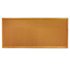 QUARTET MFG. Classic Slim Line Cork Bulletin Board  12 X 36  Oak Finish Frame; UNIT OF MEASURE: EA