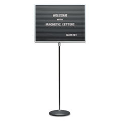 QUARTET MFG. Adjustable Single-Pedestal Magnetic Letter Board  24 X 18  Black  Gray Frame; UNIT OF MEASURE: EA