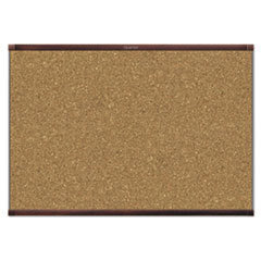 QUARTET MFG. Prestige 2 Magnetic Cork Bulletin Board  48 X 36  Mahogany Frame; UNIT OF MEASURE: EA