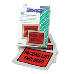 QUALITY PARK PRODUCTS Full-Print Self-Adhesive Packing List Envelope  Orange  5 1/2 X 4 1/2  100/box; UNIT OF MEASURE: BX
