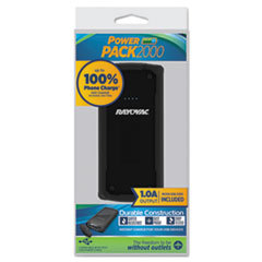 RAY-O-VAC Power Pack Charger 2000 Mah  Usb  Black; UNIT OF MEASURE: EA