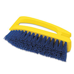 RUBBERMAID COMMERCIAL PROD. Long Handle Scrub Brush  6in Brush  Yellow Plastic Handle/blue Bristles; UNIT OF MEASURE: EA