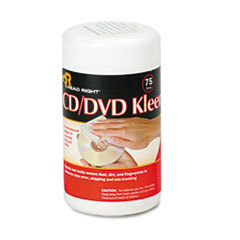 READ/RIGHT Cd/dvd Kleen Cleaner Wet Wipes  5 1/4 X 5 3/4  75/tub; UNIT OF MEASURE: EA