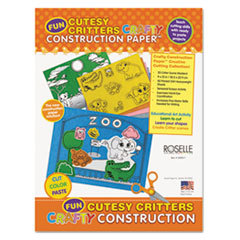 ROSELLE PAPER CO Crafty Printed Construction Paper  55 Lbs.  9 X 12  Cutesy Critters  40 Shts/pad; UNIT OF MEASURE: PD
