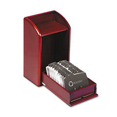 ROLODEX Wood Tones Photo Frame Business Card File Holds 300 2 1/4 X 4 Cards  Mahogany; UNIT OF MEASURE: EA