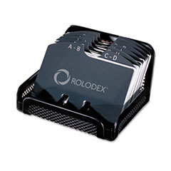 ROLODEX Metal/mesh Open Tray Business Card File Holds 125 2 1/4 X 4 Cards  Black; UNIT OF MEASURE: EA