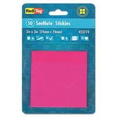 REDI-TAG CORPORATION Transparent Film Sticky Notes  3 X 3  Neon Pink  50-Sheets/pad; UNIT OF MEASURE: PD