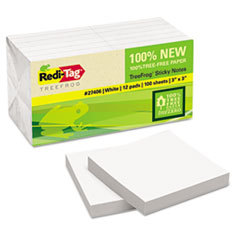 REDI-TAG CORPORATION Sugar Cane Self-Stick Notes  3 X 3  Classic White  100 Sheets/pad  12 Pads/pk; UNIT OF MEASURE: PG