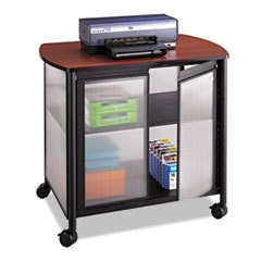 SAFCO PRODUCTS Impromptu Deluxe Machine Stand W/doors  34-3/4 X 25-1/2 X 30-3/4  Black/cherry; UNIT OF MEASURE: EA