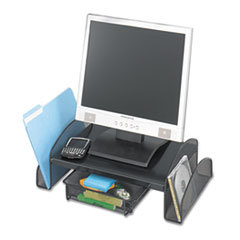 SAFCO PRODUCTS Onyx Mesh Steel Monitor Stand  19 1/4 X 11 1/4 X 6 1/4  Black; UNIT OF MEASURE: EA