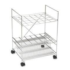 SAFCO PRODUCTS Chrome Wire Roll File  24 Compartments  24w X 17-1/4d X 31-3/4h; UNIT OF MEASURE: EA