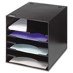 SAFCO PRODUCTS Steel Desktop Sorter  Seven Compartments  Steel  12 X 12 X 11  Black; UNIT OF MEASURE: EA