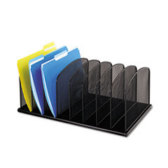 SAFCO PRODUCTS Mesh Desk Organizer  Eight Sections  Steel  19 3/8 X 11 3/8 X 8  Black; UNIT OF MEASURE: EA