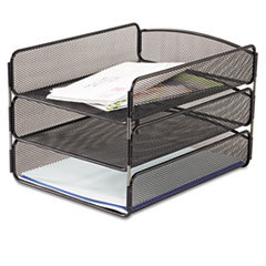 SAFCO PRODUCTS Desk Tray  Three Tiers  Steel Mesh  Letter  Black; UNIT OF MEASURE: EA