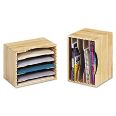 SAFCO PRODUCTS Wood Stackable Literature Sorter  Five Sections  11 5/8 X 9 1/2 X 9  Light Oak; UNIT OF MEASURE: EA