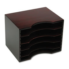 SAFCO PRODUCTS Wood Stackable Literature Sorter  Five Sections  11 5/8 X 9 1/2 X 9  Mahogany; UNIT OF MEASURE: EA