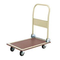SAFCO PRODUCTS Foldaway Platform Trucks  700lb  18 1/2in X 29 1/4in X 28 3/4in  Tropic Sand/brown; UNIT OF MEASURE: EA