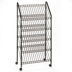 SAFCO PRODUCTS Mobile Literature Rack  32-1/2w X 15-1/4d X 63-1/2  Charcoal; UNIT OF MEASURE: EA