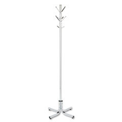 SAFCO PRODUCTS Metal Costumer  Four Ball-Tipped Double-Hooks  21w X 21d X 70h  Chrome; UNIT OF MEASURE: EA