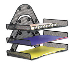 SAFCO PRODUCTS Onyx Magnetic Mesh Panel Accessories  Triple Tray  Black; UNIT OF MEASURE: EA