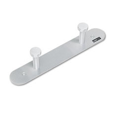 SAFCO PRODUCTS Nail Head Wall Coat Rack  Two Hooks  Metal  12w X 2-3/4d X 2h  Satin Aluminum; UNIT OF MEASURE: EA