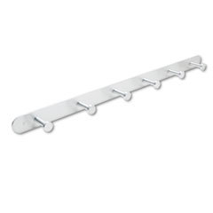 SAFCO PRODUCTS Nail Head Wall Coat Rack  Six Hooks  Metal  36w X 2-3/4d X 2h  Satin Aluminum; UNIT OF MEASURE: EA