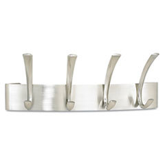 SAFCO PRODUCTS Metal Coat Rack  Steel  Wall Rack  Four Hooks  14-1/4w X 4-1/2d X 5-1/4h  Silver; UNIT OF MEASURE: EA