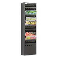 SAFCO PRODUCTS Steel Magazine Rack  11 Compartments  10w X 4d X 36-1/4h  Black; UNIT OF MEASURE: EA