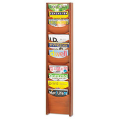 SAFCO PRODUCTS Solid Wood Wall-Mount Literature Display Rack  11-1/4 X 3-3/4 X 48-3/4  Cherry; UNIT OF MEASURE: EA