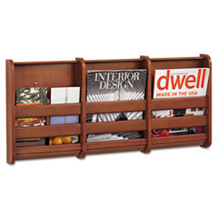 SAFCO PRODUCTS Bamboo Magazine/pamphlet Wall Display  29w X 1-3/4d X 13-1/4h  Cherry; UNIT OF MEASURE: EA