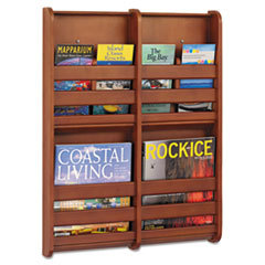 SAFCO PRODUCTS Bamboo Magazine/pamphlet Wall Display  19-1/2w X 1-3/4d X 25-1/2h  Cherry; UNIT OF MEASURE: EA