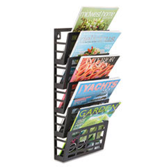 SAFCO PRODUCTS Grid Magazine Rack  Five Compartments  9-1/2w X 5-1/2d X 21-1/2h  Black; UNIT OF MEASURE: EA