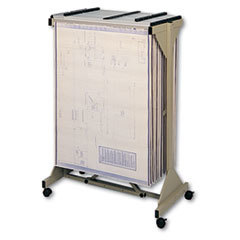 SAFCO PRODUCTS Mobile Plan Center Sheet Rack  18 Hanging Clamps  43-3/4 X 20-1/2 X 51  Sand; UNIT OF MEASURE: EA