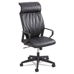 SAFCO PRODUCTS Priya Series Leather Executive High-Back Chair  Loop Arms  Black Back/black Seat; UNIT OF MEASURE: EA