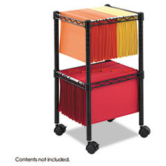 SAFCO PRODUCTS Two-Tier Compact Mobile Wire File Cart  Steel  15-1/2w X 14d X 27-1/2h  Black; UNIT OF MEASURE: EA